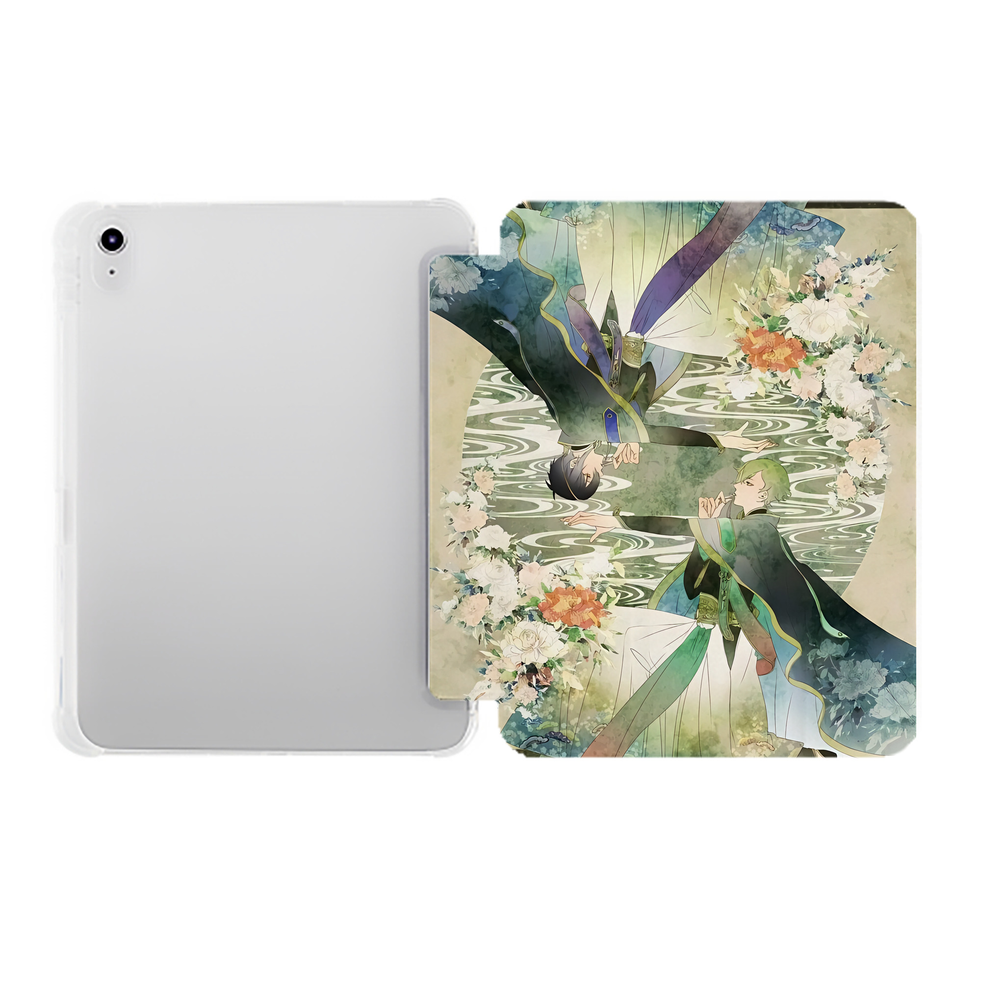 （画像用） 刀剣乱舞 Touken Ranbu IPad ケース ペン収納付き 三つ折りスタンド PUレザー×シリコン 対応機種9.5/10.5/10.9インチ